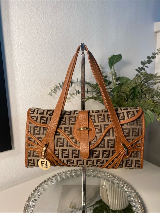 FENDI Handbags - FENDI Zucchino Canvas Shoulder Bag Mini Tote
